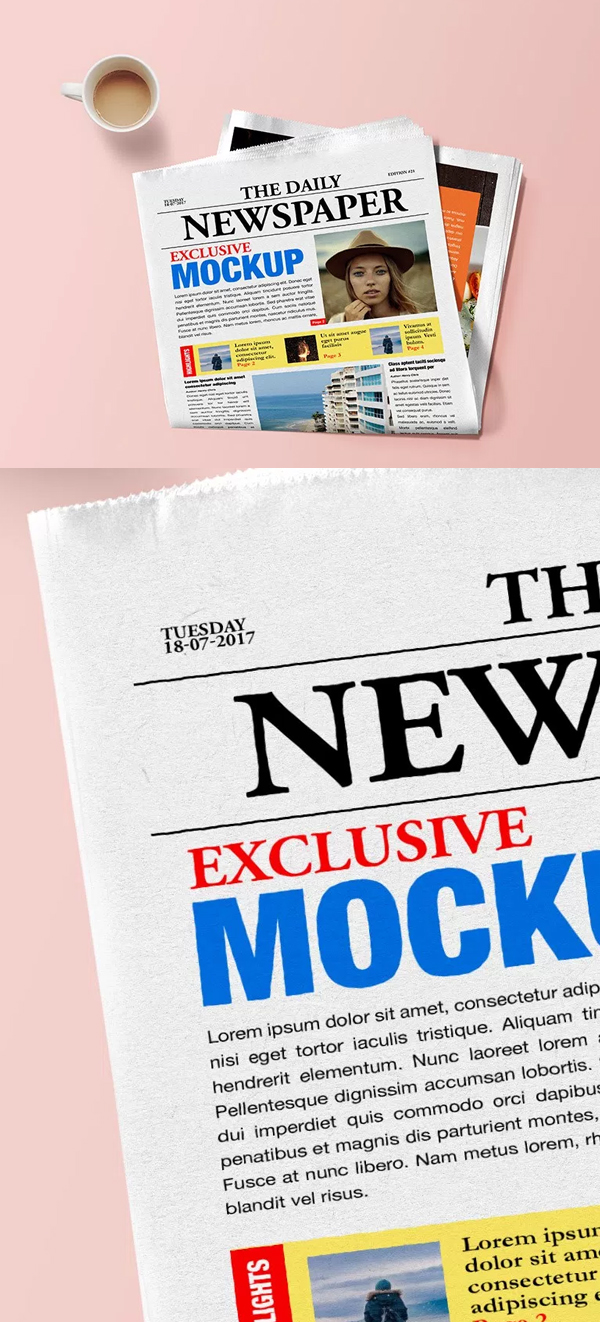 Free Newspaper Mockup PSD