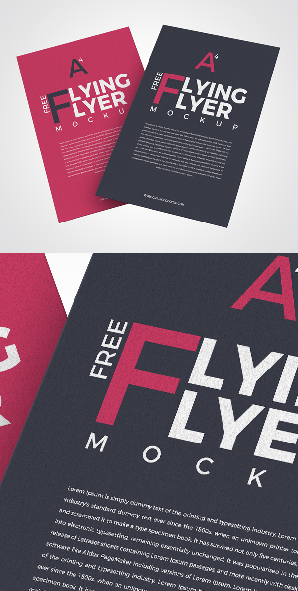 Free Flying Flyer Mockup PSD