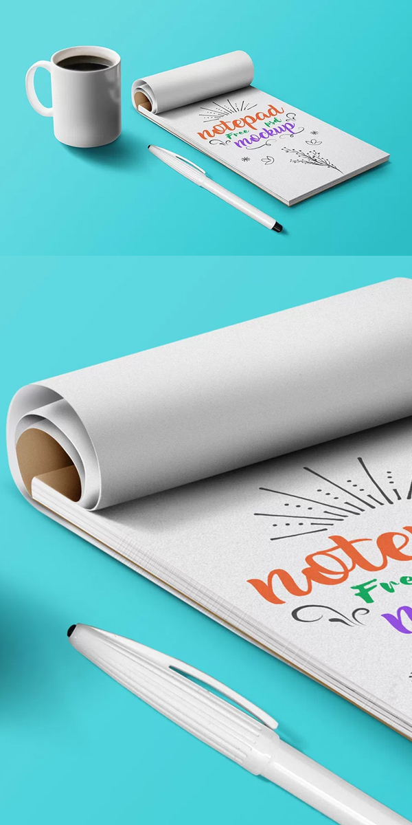 Free Notepad Mockup PSD