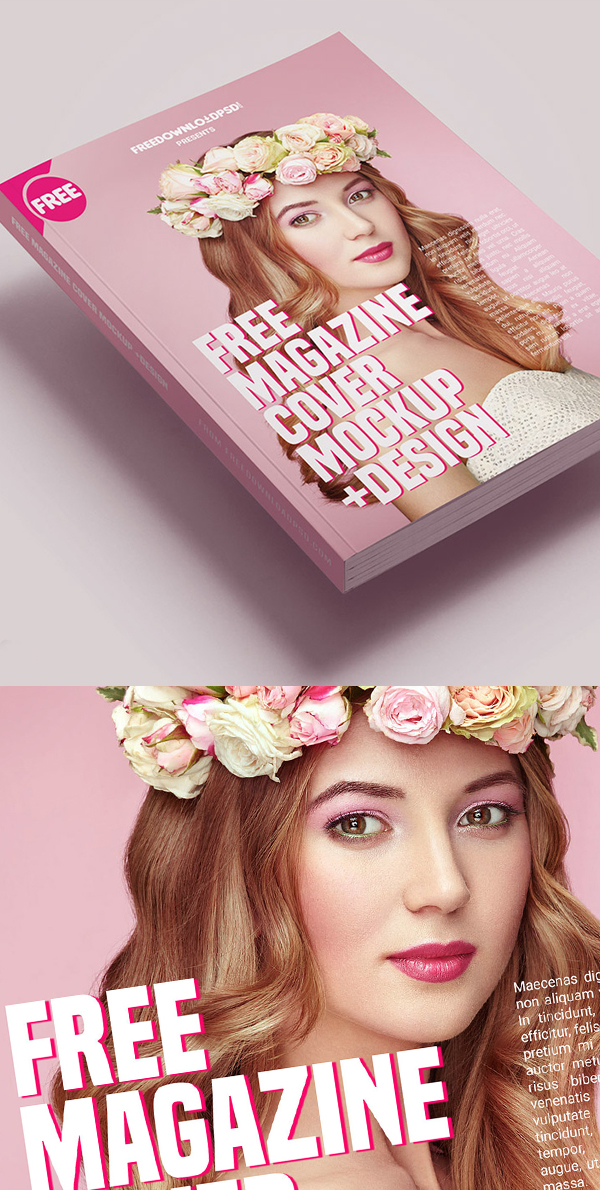 Free Magazine Cover Mockup Template Design