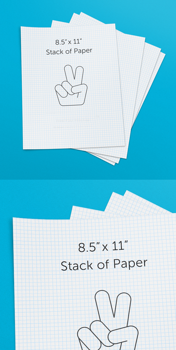 Free 8.5x11 Stack of Paper PSD Mockup