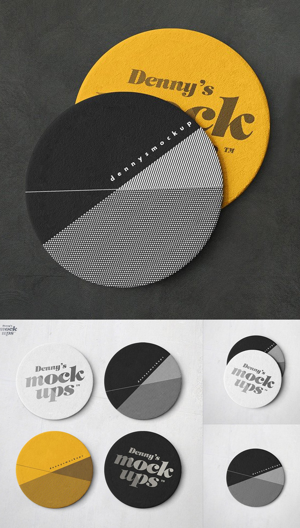 Circular Coaster Mockup