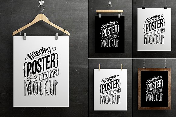 Hanging Poster Frame Mockup