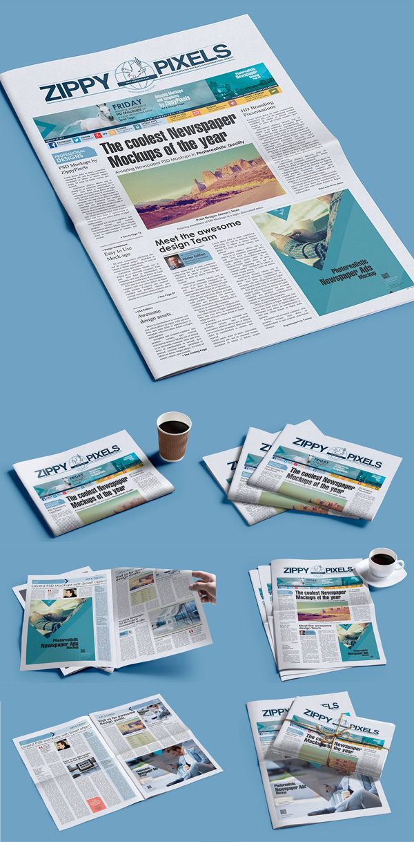 Newspaper Mockup PSD Mockup