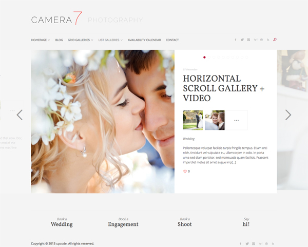 Camera 7 - Minimal Photography WordPress Theme