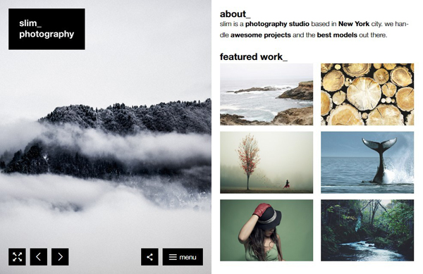 Slim - A Fresh Photography WordPress Theme