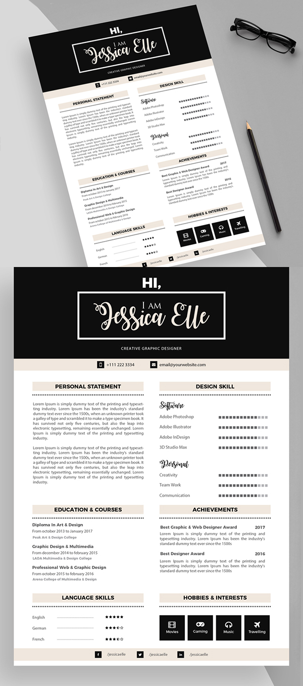 Free Neat & Premium Resume Template Design