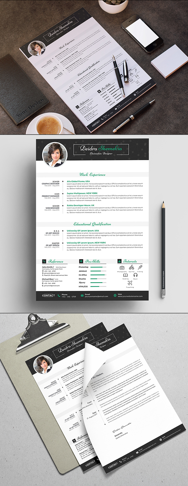 Free A4 Modern Resume/CV Template