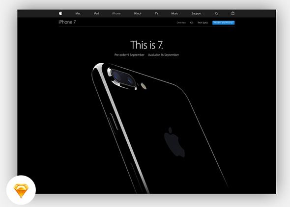 iPhone 7 Landing Page Freebie