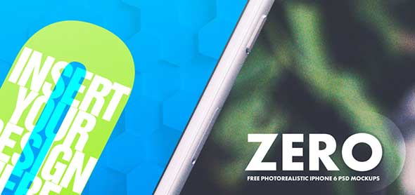 Zero - Free iPhone 6 PSD MockUps Template