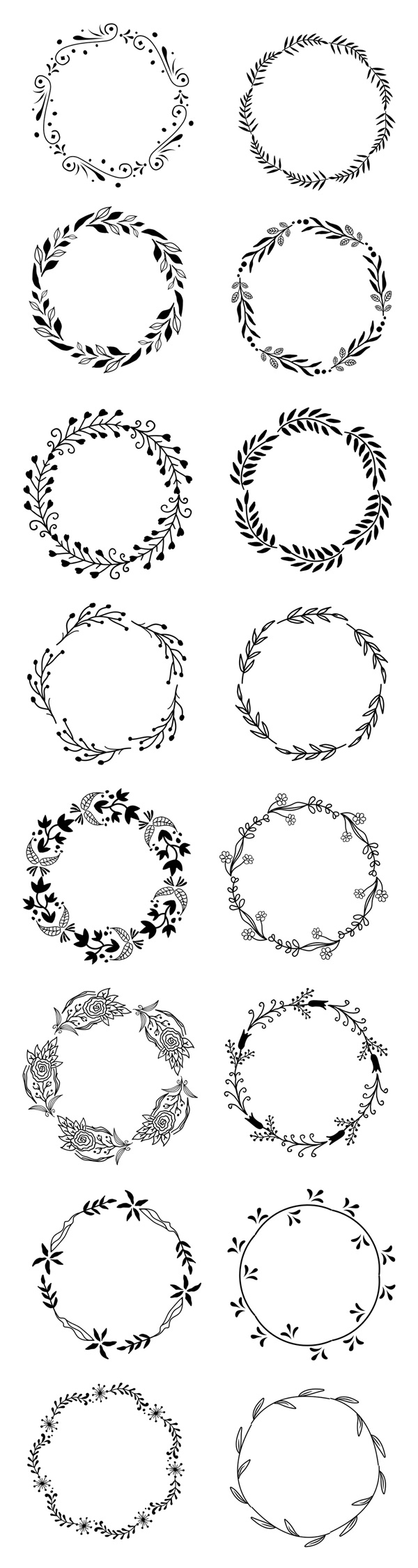 Free Vector Floral Wreath Set