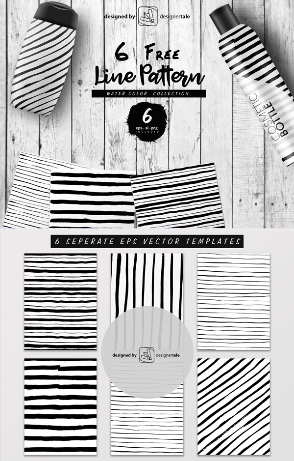 Free Hand-Made Line Pattern Vector Graphics Template