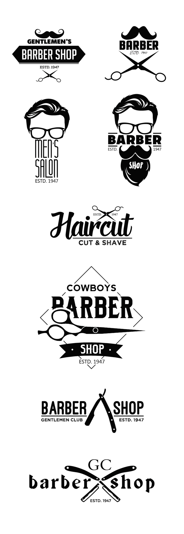 Free Vintage Barber Shop Logo Templates