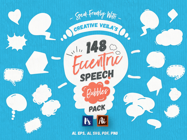 Free Eccentric Speech Bubbles Vector Pack