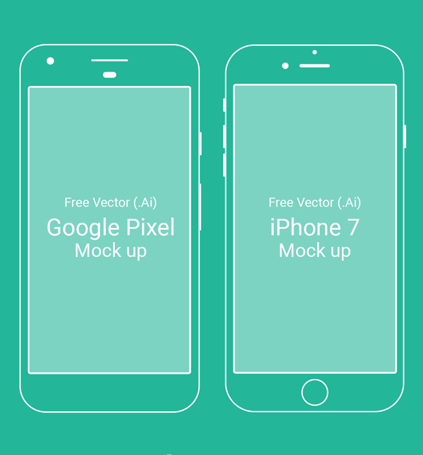 Free Google Pixel - iPhone 7 Mockup