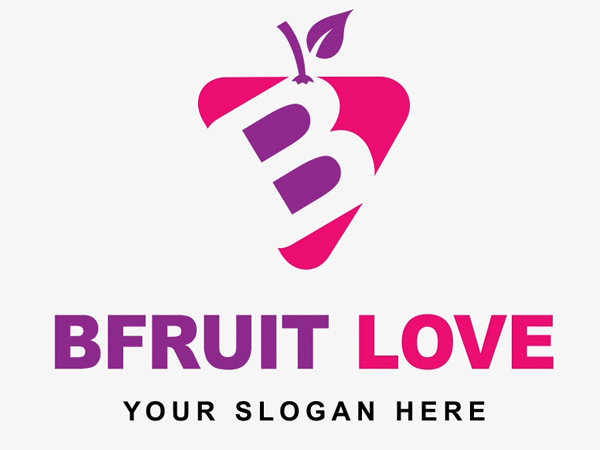 bFruit - Create Fruit Business Vector Logo