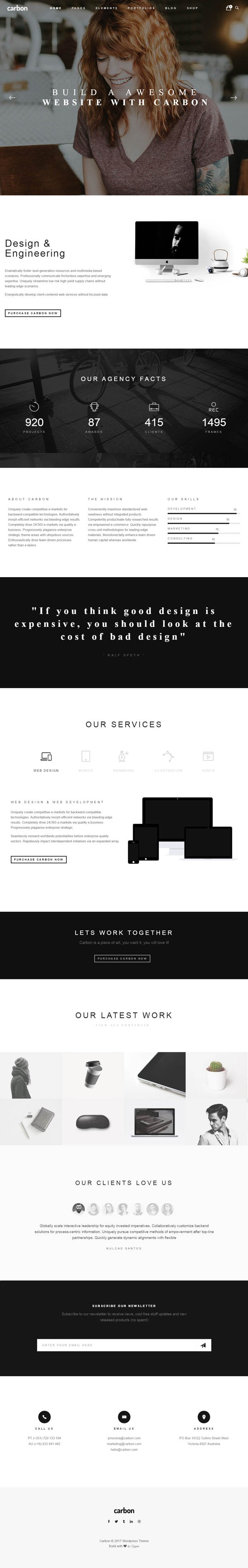 Carbon – Clean Minimal Multipurpose WordPress Theme