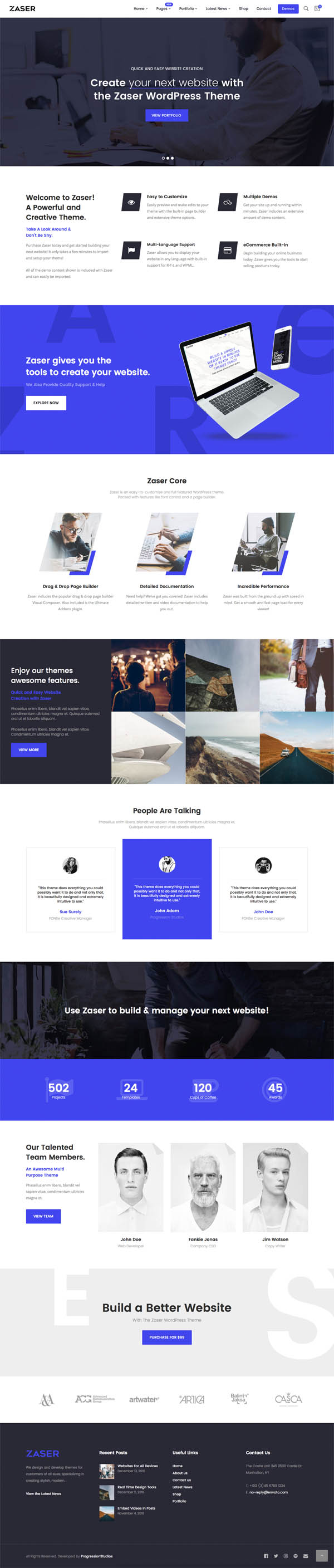 Zaser Pro | All-in-one WordPress Theme