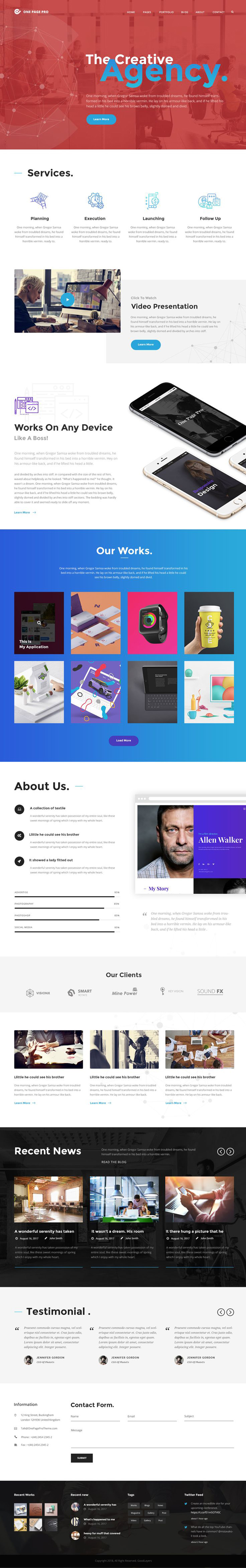 One Page Pro - Multi Purpose OnePage WordPress Theme