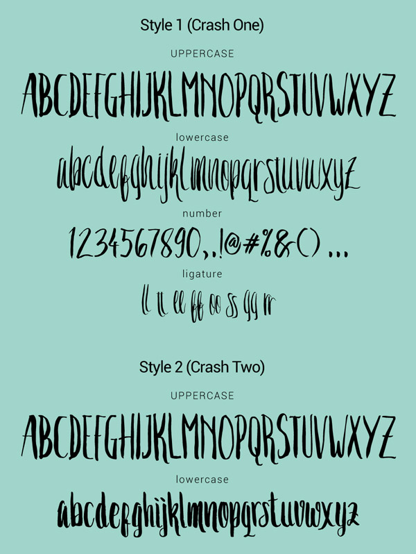 Crash One Free Font Letters