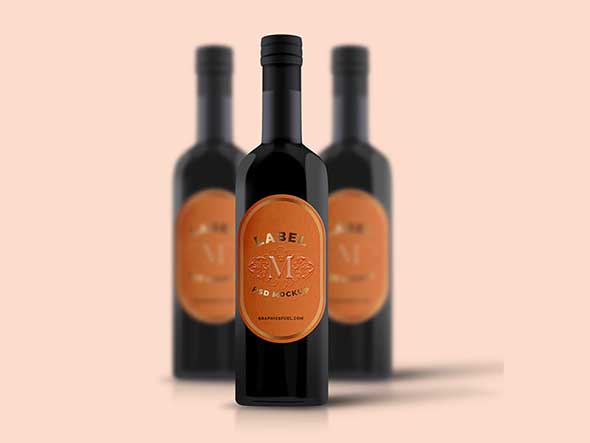 6 Realistic Wine Label Mockup