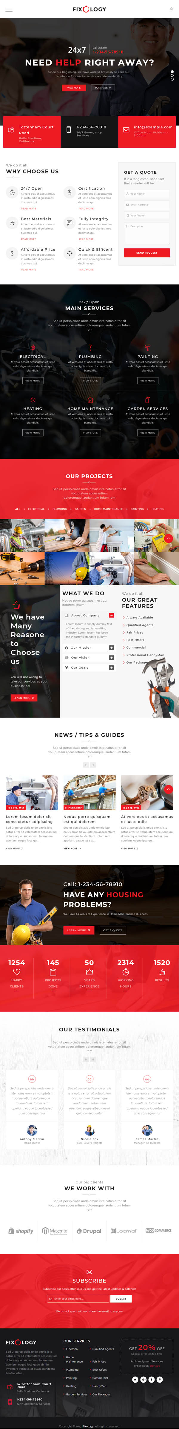 Fixology | Handyman Multi-Service WordPress Theme