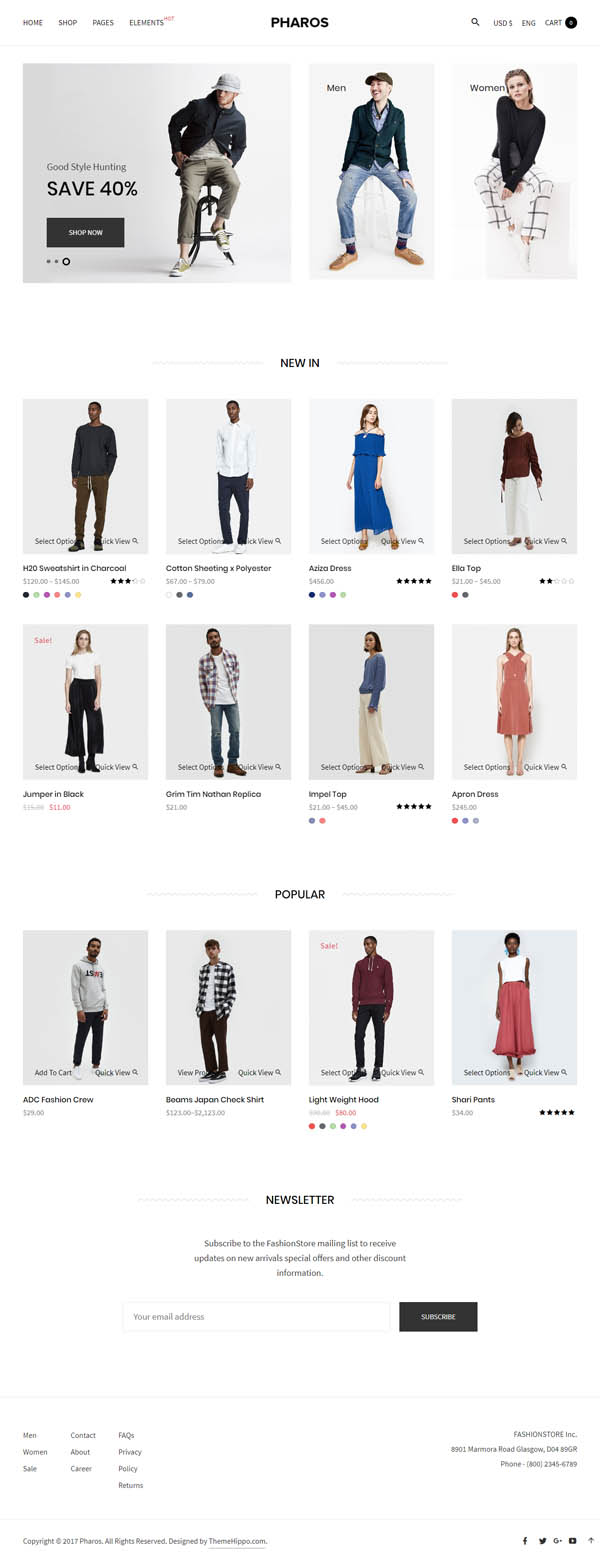 Pharos - Minimalist, Clean and Simple WooCommerce Theme