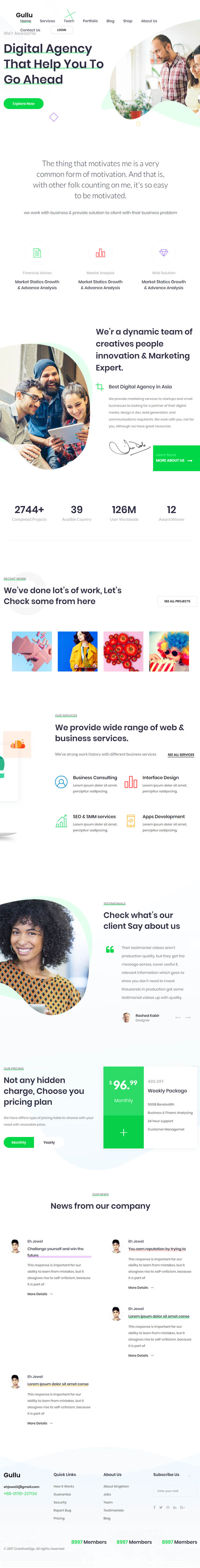 Gullu - Creative Digital Agency & Multipurpose WordPress Theme