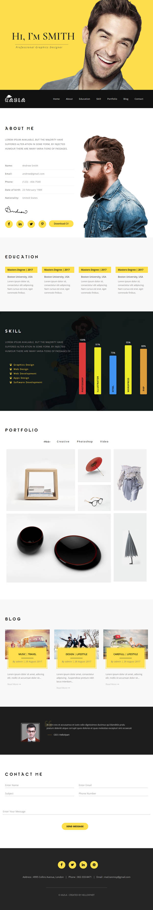 Kazla - Portfolio for Freelancers & Agencies