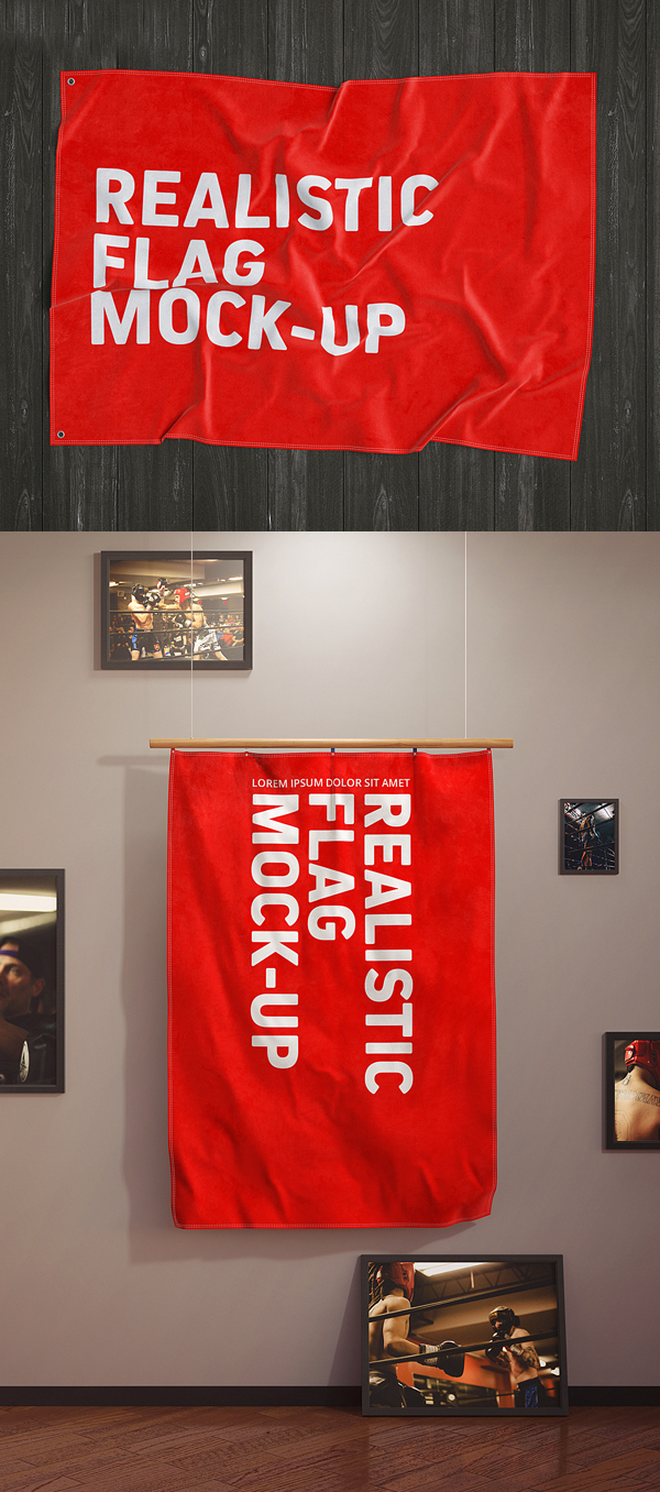 Free 3D Flag Mockup Scene