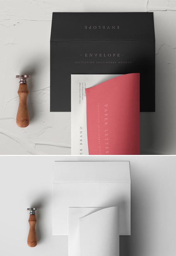 Free Psd Invitation Envelope Mockup