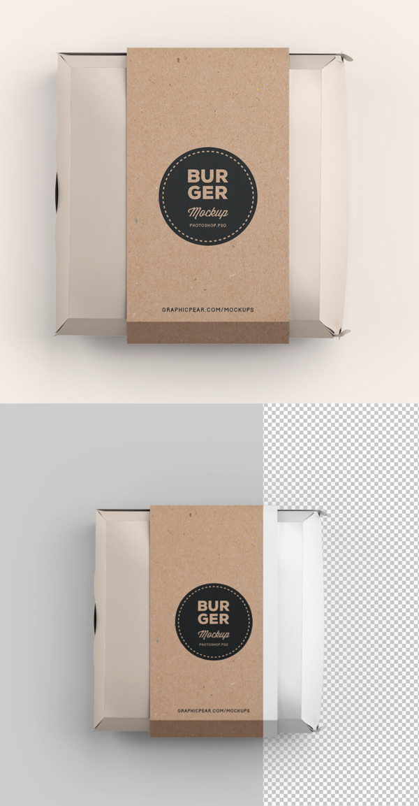 Free Burger Box Package Mockup Template