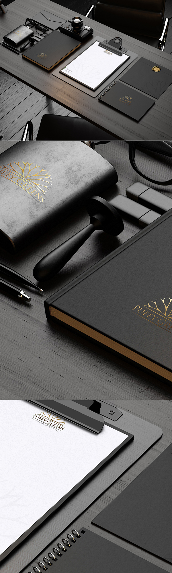 Dark Stationery Mockup PSD Free Download