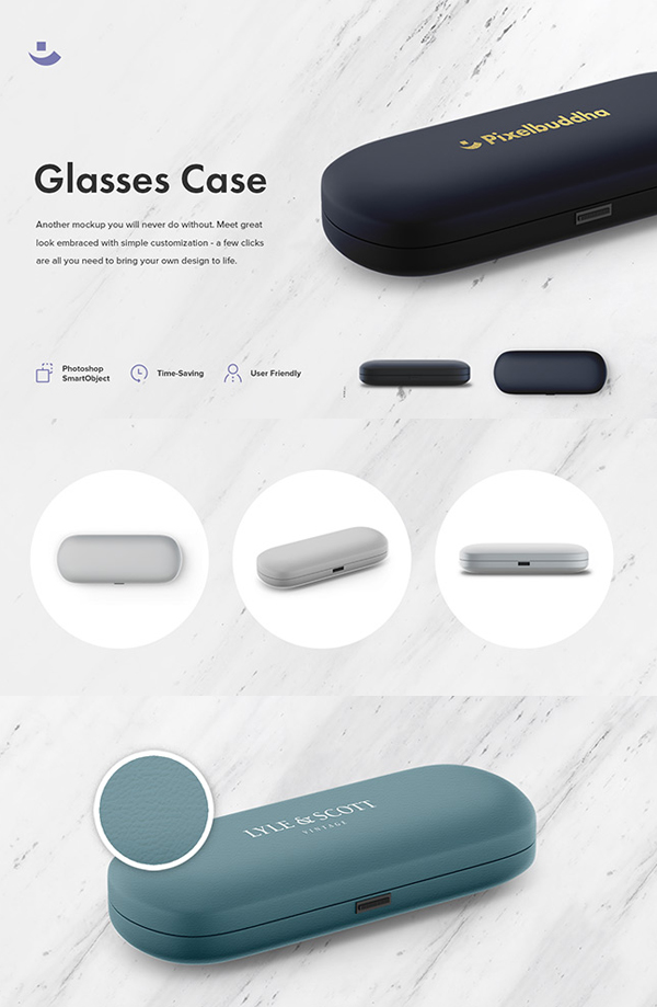 Free Glasses Case Mockup Set