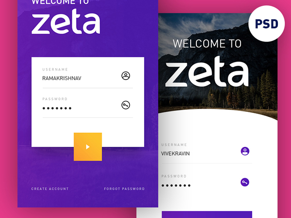 Free PSD Login UI Concept