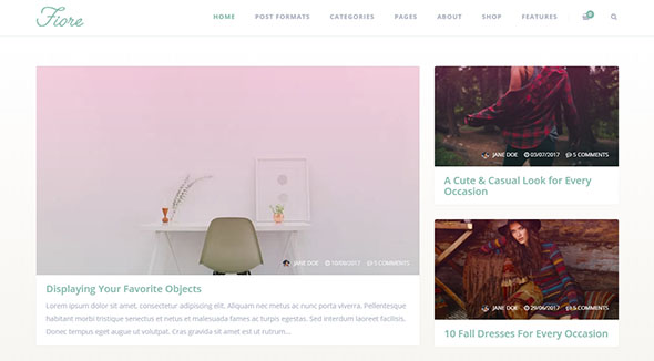 Wordpress Blog Theme - Fiore Simple WordPress Theme