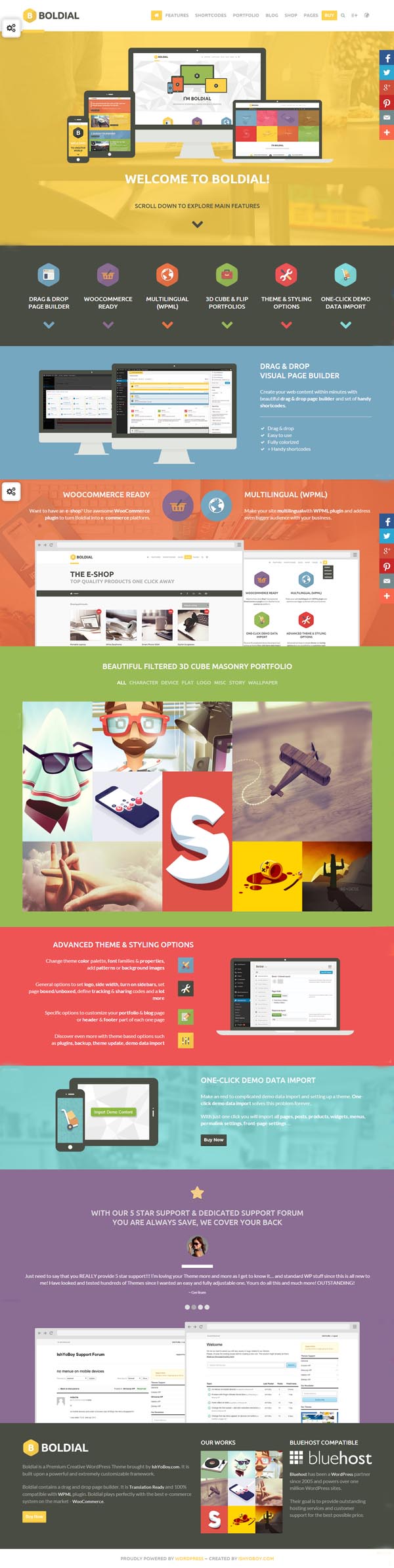 Boldial WP – Flat Creative Theme with 3D Portfolio