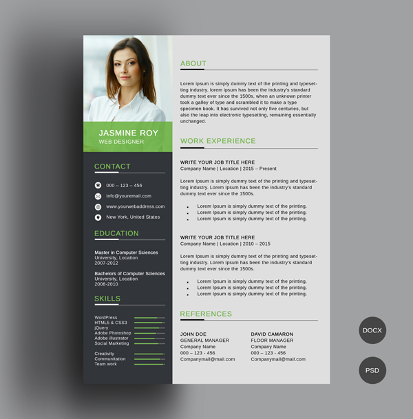 Free Simple CV/Resume Template