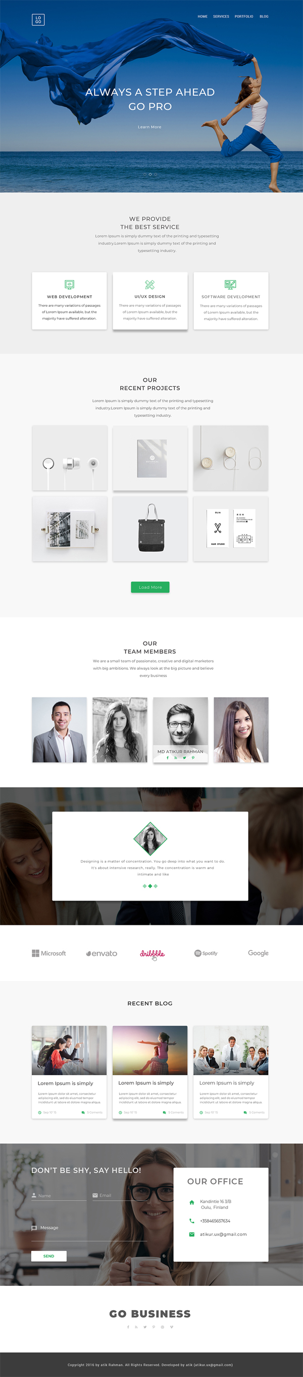 Free Web Design Template - Step Ahead