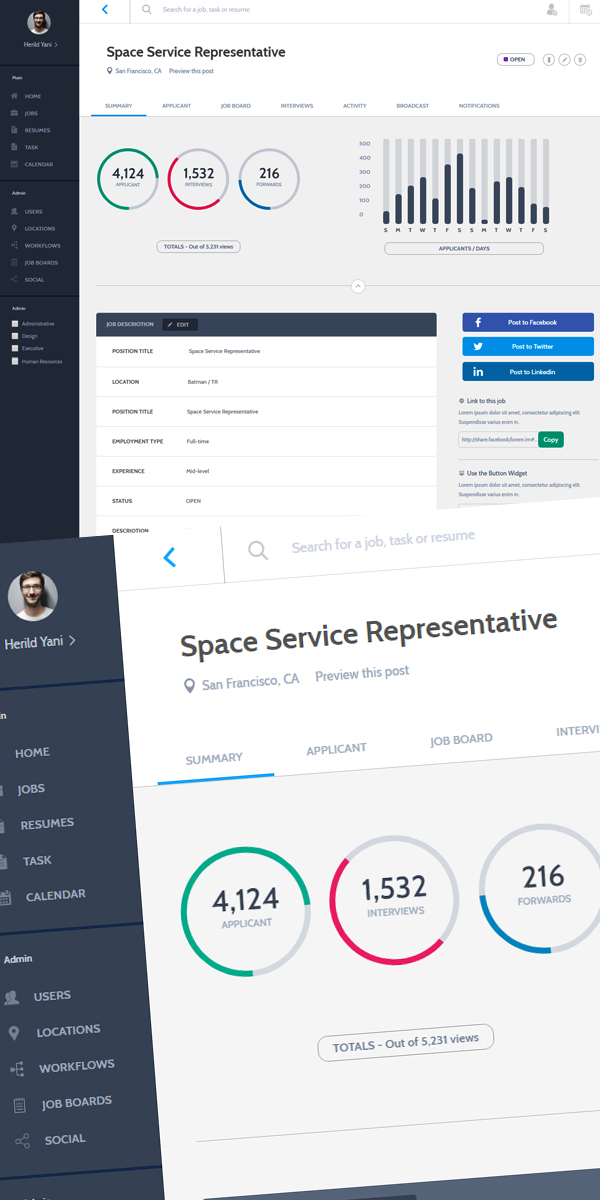 Freebie HTML Dashboard UI Design