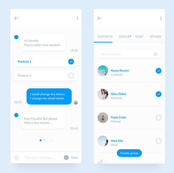 Free Mobile Chat App UI Design