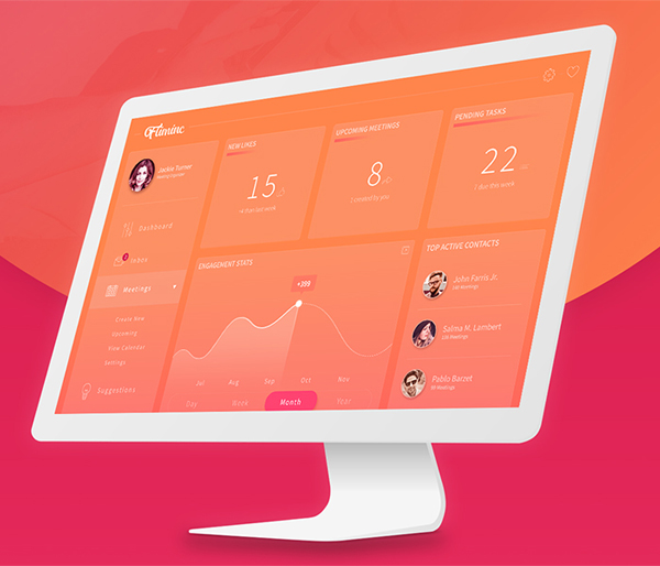 Fliminc Free PSD - Admin Dashboard Mockup