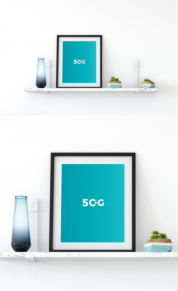 Free Interior Showcase Poster Frame Mockup PSD