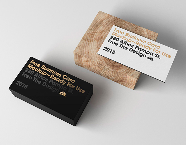 Free Business Card Display Mockup