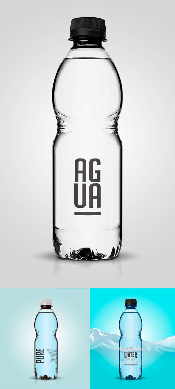 Free Clear Plastic Bottle Mockup