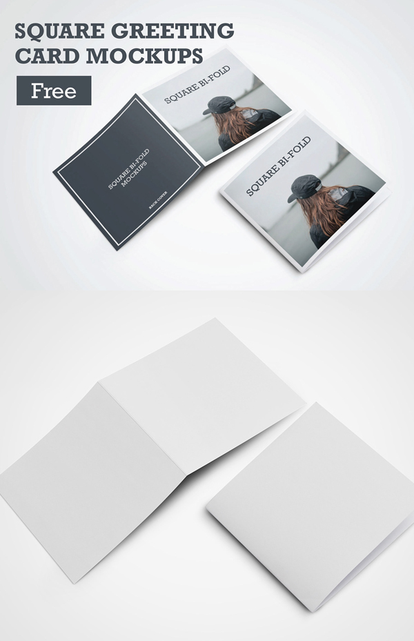 Free PSD Square Greeting Card Mockups