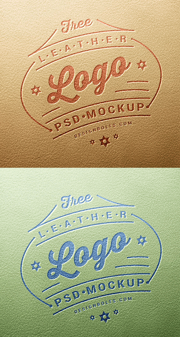 Free Leather Stamping Logo Mockup PSD