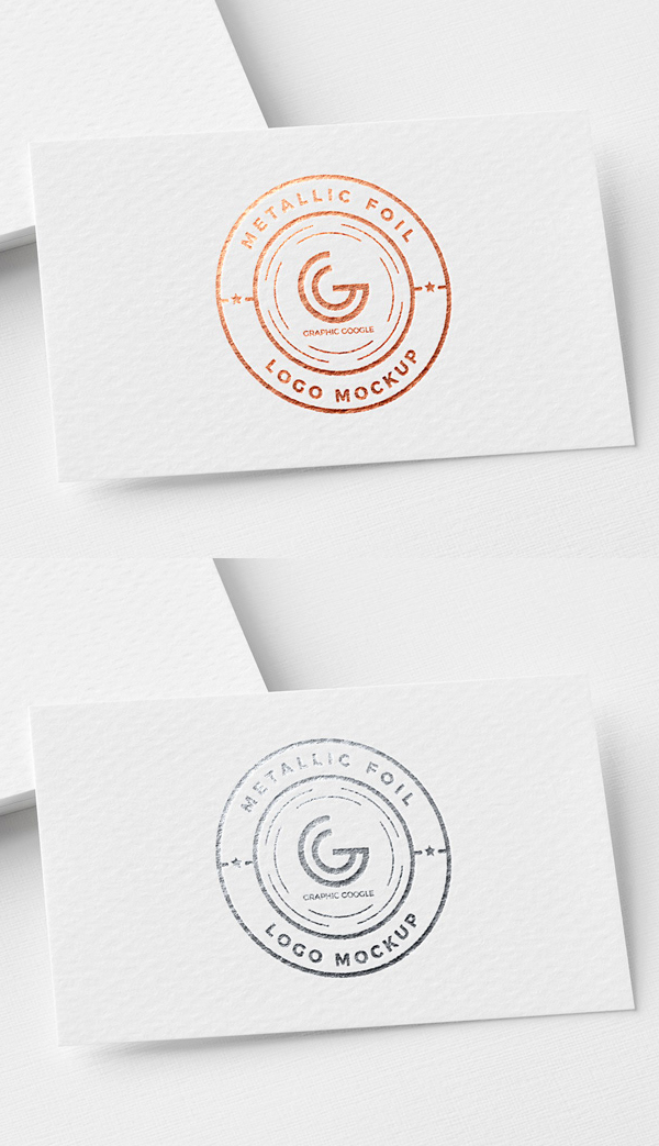 Free Metallic Foil Logo Mockup