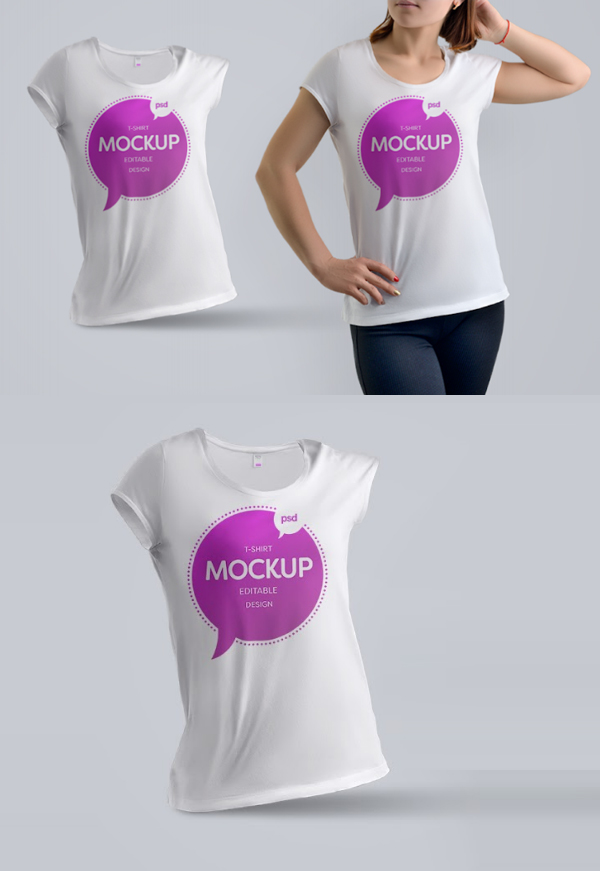 Free T-shirt PSD Mockups