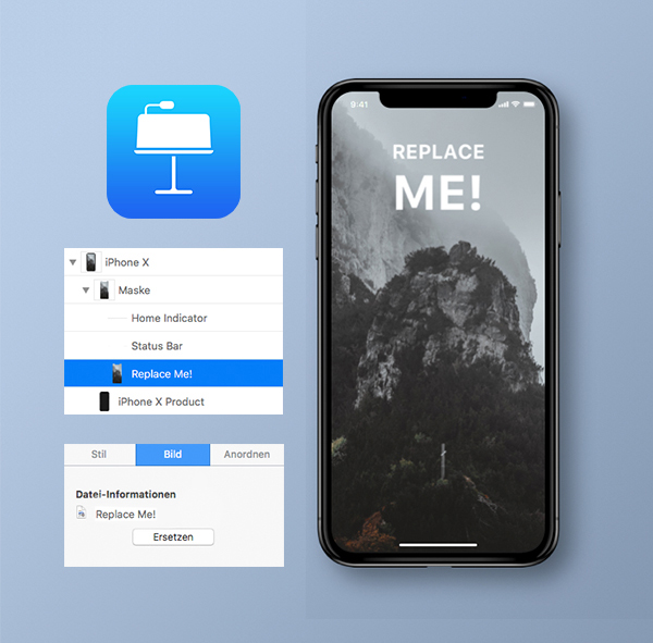 Free Realistic iPhone X Mockup for Keynote